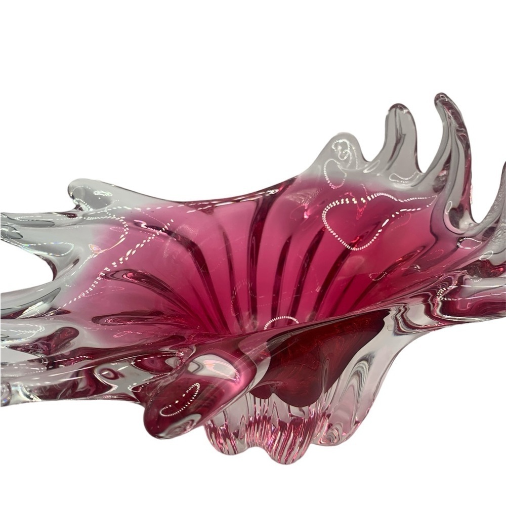 Art Glass Vintage bowl, red/cranberry color, by Egermann, Czech Republic. - Picture 2 of 9